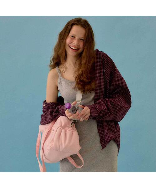 OMNIPOTENT（オムニポテント）の「Love&amp; cat duffel bag + pouch set _4colors（ボストンバッグ・レディース・チャコールグレー/スカイブルー/ブラウン/PINK・FREE）」の4枚目の写真