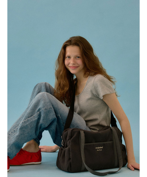 OMNIPOTENT（オムニポテント）の「Love&amp; cat duffel bag + pouch set _4colors（ボストンバッグ・レディース・チャコールグレー/スカイブルー/ブラウン/PINK・FREE）」の9枚目の写真
