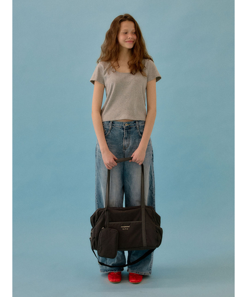 OMNIPOTENT（オムニポテント）の「Love&amp; cat duffel bag + pouch set _4colors（ボストンバッグ・レディース・チャコールグレー/スカイブルー/ブラウン/PINK・FREE）」の10枚目の写真