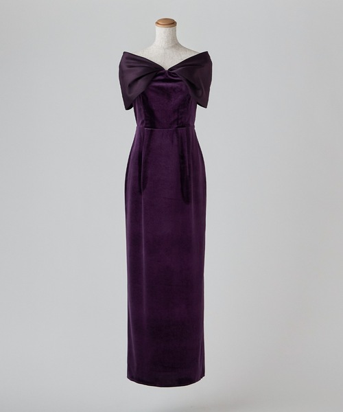 サテンリボンスリーブベロアドレス（ドレス）｜etoll.（エトル）の