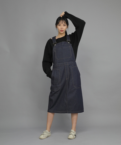 SAINTCREW(セントクルー)の「リンクルバンドオーバーロールスカート SWB-612 デニムインディゴ(スカート・レディース・その他・MEDIUM/LARGE/X-LARGE)」の6枚目の写真