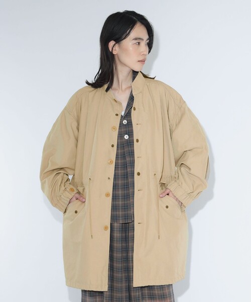 maturely(マチュアリー)の「【8/6再値下げ】maturely / メモリー ツイル ミリタリー コート(ミリタリージャケット・レディース・ベージュ/オリーブ・0/1)」の3枚目の写真