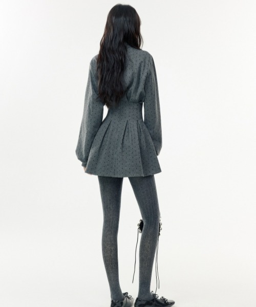 gossip!ロサンゼルス(ゴシップロサンゼルス)の「【Y2Kガーリー】レトロドット柄ワンピース(ミニ丈)(ワンピース・レディース・グレー・M)」の5枚目の写真