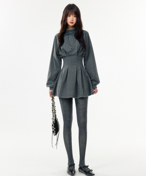 gossip!ロサンゼルス(ゴシップロサンゼルス)の「【Y2Kガーリー】レトロドット柄ワンピース(ミニ丈)(ワンピース・レディース・グレー・M)」の10枚目の写真