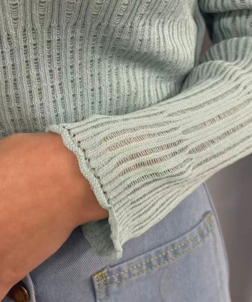 Lots of Love（ロッツオブラブ）の「【2026SS】Vネックショートカーディガン（Tシャツ/カットソー・レディース・ブラック/ブルー/ホワイト・FREE）」の12枚目の写真