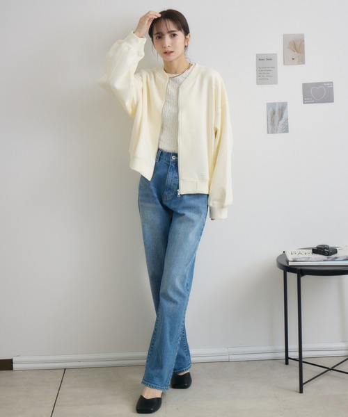 RU.TI.LE（ルチル）の「【RU.TI.LE】ダンボールニットブルゾン（ブルゾン・レディース・ブラック/アイボリー/グレイッシュベージュ・MEDIUM）」の5枚目の写真