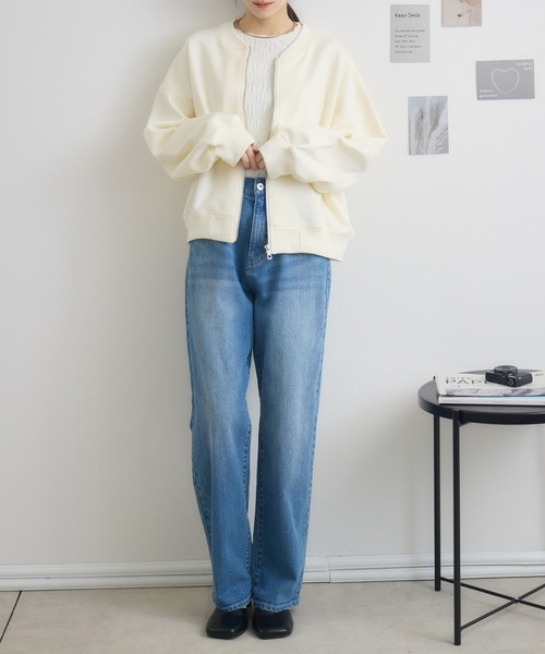 RU.TI.LE（ルチル）の「【RU.TI.LE】ダンボールニットブルゾン（ブルゾン・レディース・ブラック/アイボリー/グレイッシュベージュ・MEDIUM）」の7枚目の写真
