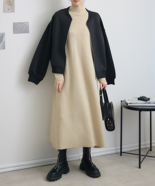 RU.TI.LE（ルチル）の「【RU.TI.LE】ダンボールニットブルゾン（ブルゾン・レディース・ブラック/アイボリー/グレイッシュベージュ・MEDIUM）」の14枚目の写真