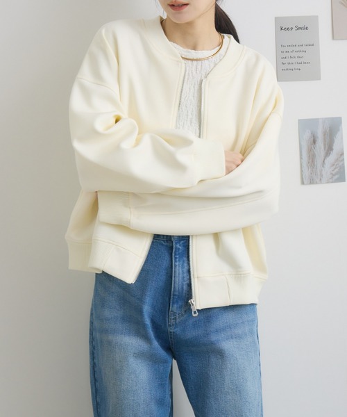 RU.TI.LE（ルチル）の「【RU.TI.LE】ダンボールニットブルゾン（ブルゾン・レディース・ブラック/アイボリー/グレイッシュベージュ・MEDIUM）」の11枚目の写真