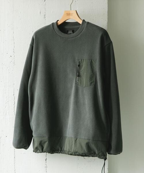 URBAN RESEARCH DOORS(アーバンリサーチドアーズ)の「ナイロン ドッキング フリースプルオーバー(Tシャツ/カットソー・メンズ・ブラック/チャコールグレー・LARGE/MEDIUM)」の2枚目の写真