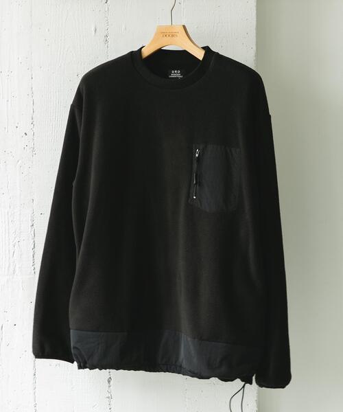 URBAN RESEARCH DOORS(アーバンリサーチドアーズ)の「ナイロン ドッキング フリースプルオーバー(Tシャツ/カットソー・メンズ・ブラック/チャコールグレー・LARGE/MEDIUM)」の1枚目の写真