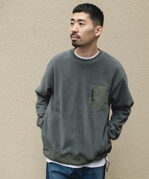 URBAN RESEARCH DOORS(アーバンリサーチドアーズ)の「ナイロン ドッキング フリースプルオーバー(Tシャツ/カットソー・メンズ・ブラック/チャコールグレー・LARGE/MEDIUM)」の11枚目の写真