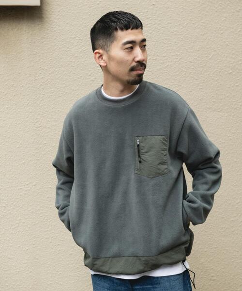 URBAN RESEARCH DOORS(アーバンリサーチドアーズ)の「ナイロン ドッキング フリースプルオーバー(Tシャツ/カットソー・メンズ・ブラック/チャコールグレー・LARGE/MEDIUM)」の12枚目の写真