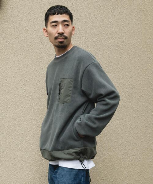 URBAN RESEARCH DOORS(アーバンリサーチドアーズ)の「ナイロン ドッキング フリースプルオーバー(Tシャツ/カットソー・メンズ・ブラック/チャコールグレー・LARGE/MEDIUM)」の13枚目の写真