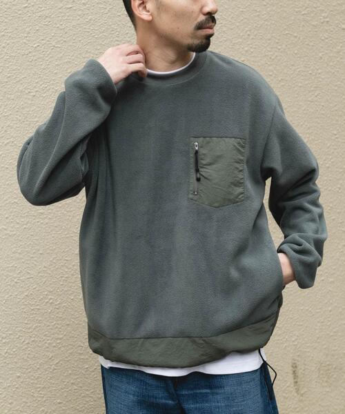 URBAN RESEARCH DOORS(アーバンリサーチドアーズ)の「ナイロン ドッキング フリースプルオーバー(Tシャツ/カットソー・メンズ・ブラック/チャコールグレー・LARGE/MEDIUM)」の14枚目の写真