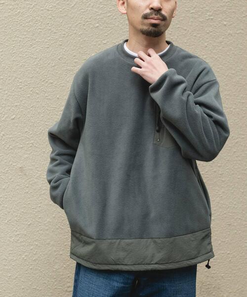 URBAN RESEARCH DOORS(アーバンリサーチドアーズ)の「ナイロン ドッキング フリースプルオーバー(Tシャツ/カットソー・メンズ・ブラック/チャコールグレー・LARGE/MEDIUM)」の15枚目の写真