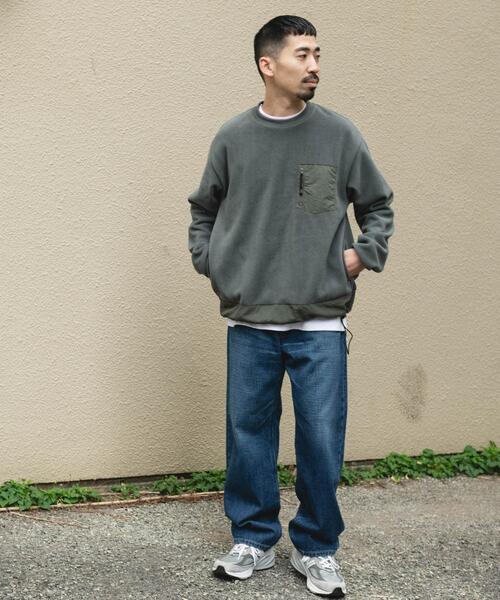 URBAN RESEARCH DOORS(アーバンリサーチドアーズ)の「ナイロン ドッキング フリースプルオーバー(Tシャツ/カットソー・メンズ・ブラック/チャコールグレー・LARGE/MEDIUM)」の16枚目の写真