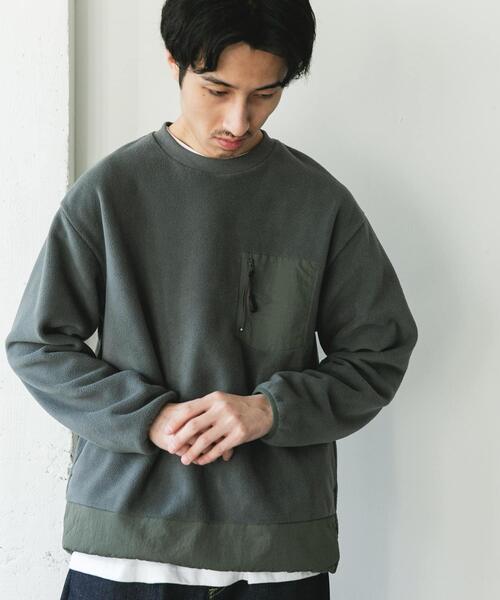 URBAN RESEARCH DOORS(アーバンリサーチドアーズ)の「ナイロン ドッキング フリースプルオーバー(Tシャツ/カットソー・メンズ・ブラック/チャコールグレー・LARGE/MEDIUM)」の18枚目の写真