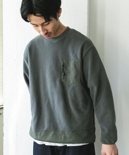 URBAN RESEARCH DOORS(アーバンリサーチドアーズ)の「ナイロン ドッキング フリースプルオーバー(Tシャツ/カットソー・メンズ・ブラック/チャコールグレー・LARGE/MEDIUM)」の19枚目の写真