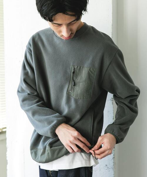 URBAN RESEARCH DOORS(アーバンリサーチドアーズ)の「ナイロン ドッキング フリースプルオーバー(Tシャツ/カットソー・メンズ・ブラック/チャコールグレー・LARGE/MEDIUM)」の21枚目の写真