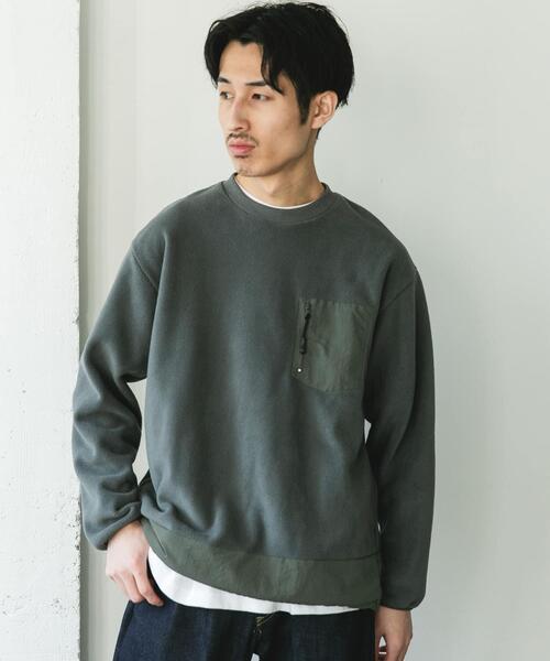 URBAN RESEARCH DOORS(アーバンリサーチドアーズ)の「ナイロン ドッキング フリースプルオーバー(Tシャツ/カットソー・メンズ・ブラック/チャコールグレー・LARGE/MEDIUM)」の22枚目の写真
