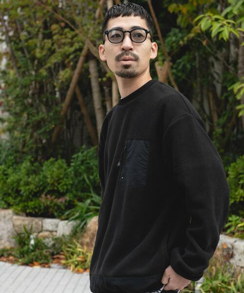 URBAN RESEARCH DOORS(アーバンリサーチドアーズ)の「ナイロン ドッキング フリースプルオーバー(Tシャツ/カットソー・メンズ・ブラック/チャコールグレー・LARGE/MEDIUM)」の3枚目の写真