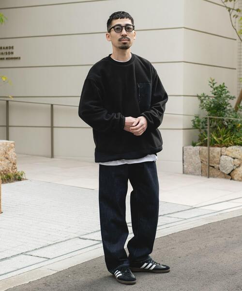 URBAN RESEARCH DOORS(アーバンリサーチドアーズ)の「ナイロン ドッキング フリースプルオーバー(Tシャツ/カットソー・メンズ・ブラック/チャコールグレー・LARGE/MEDIUM)」の7枚目の写真