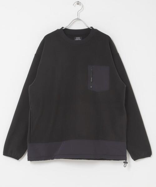 URBAN RESEARCH DOORS(アーバンリサーチドアーズ)の「ナイロン ドッキング フリースプルオーバー(Tシャツ/カットソー・メンズ・ブラック/チャコールグレー・LARGE/MEDIUM)」の9枚目の写真