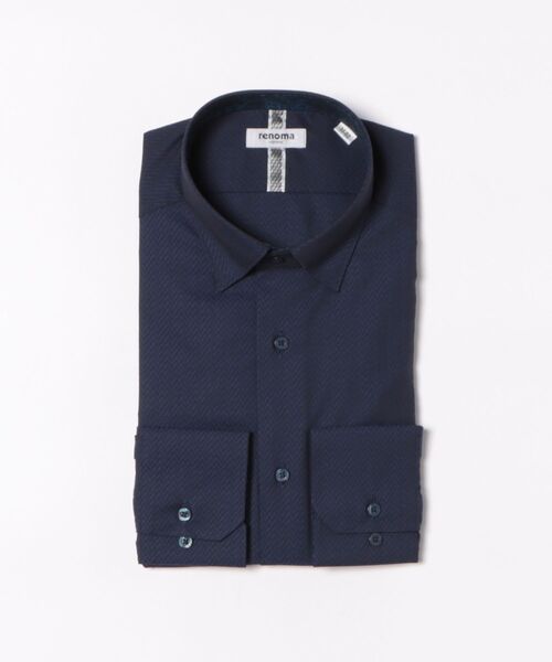 renoma HOMME(レノマオム)の「ワイシャツ メンズ イージーアイロン 綿混 スナップダウン 長袖 ビジネス ドレス NEWスタンダードフィット(ビジネスシャツ・メンズ・ネイビー・首回り39cm-裄丈84cm/首回り41cm-裄丈82cm/首回り41cm-裄丈86cm/首回り43cm-裄丈86cm/首回り43cm-裄丈82cm/首回り45cm-裄丈86cm/首回り39cm-裄丈80cm/首回り37cm-裄丈80cm)」の4枚目の写真