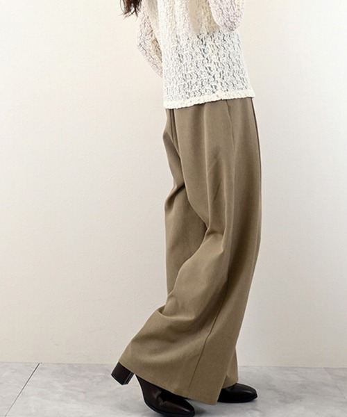 STYLEBLOCK（スタイルブロック）の「ポーラヴィンテージサテンベルトタックパンツ（その他パンツ・レディース・ベージュ/チャコールグレー/ブラック・M）」の6枚目の写真