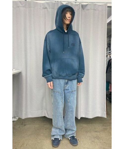 eastserviceshop（イーストサービスショップ）の「Mini Logo Dyed Hoodie - Washed Navy（パーカー・レディース・ネイビー・SMALL/MEDIUM）」の2枚目の写真