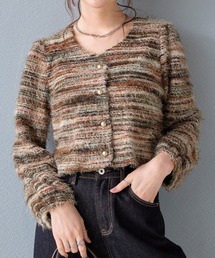 マルチボーダー ニット」に該当するレディースのカーディガン/ボレロ