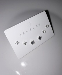 MASHIRO（マシロ）の「ワンポイントアクリルストーンピアス6点セット(MA/EK490)（ピアス（両耳用））」