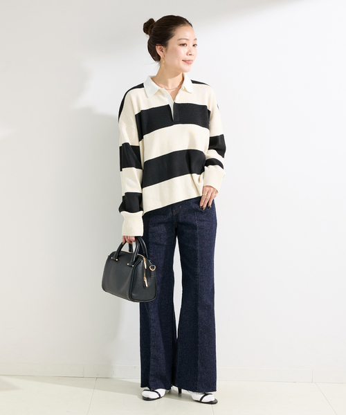 B.C STOCK(ベーセーストック)の「ウォッシャブル / DU JOUR / デュ ジュール PIN SEAM LEAN JEAN(デニムパンツ・レディース・ブルー系その他/ネイビー・36/38)」の3枚目の写真