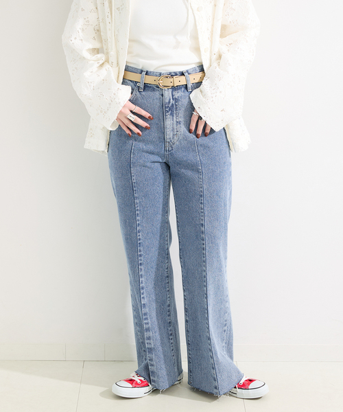 B.C STOCK(ベーセーストック)の「ウォッシャブル / DU JOUR / デュ ジュール PIN SEAM LEAN JEAN(デニムパンツ・レディース・ブルー系その他/ネイビー・36/38)」の13枚目の写真