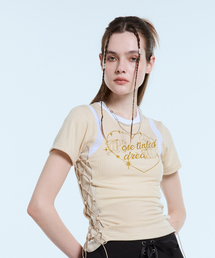 L11 HEART MESH STRING TOP(BEIGE)