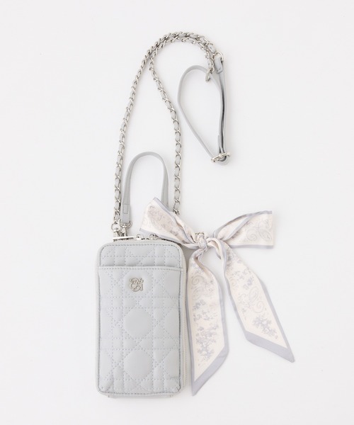 one after another NICE CLAUP（ワンアフターアナザーナイスクラップ）の「キルティングスマホショルダーバッグ（ショルダーバッグ・レディース・アイボリー/ブラック/サックスブルー/ピンク・FREE）」の3枚目の写真