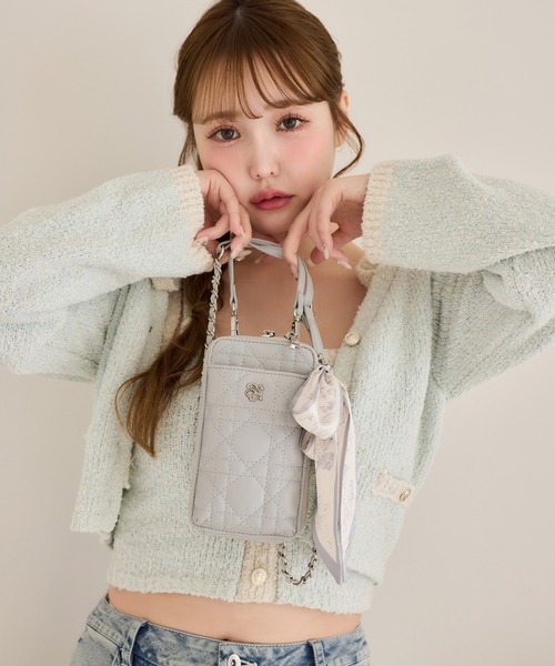 one after another NICE CLAUP（ワンアフターアナザーナイスクラップ）の「キルティングスマホショルダーバッグ（ショルダーバッグ・レディース・アイボリー/ブラック/サックスブルー/ピンク・FREE）」の16枚目の写真