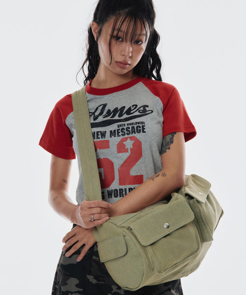 AMESWORLDWIDE(アメスワールドワイド)の「DENIM DUFFLE BAG KHAKI(メッセンジャーバッグ・レディース・その他・FREE)」の5枚目の写真