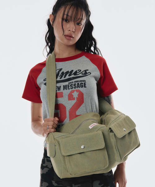 AMESWORLDWIDE(アメスワールドワイド)の「DENIM DUFFLE BAG KHAKI(メッセンジャーバッグ・レディース・その他・FREE)」の8枚目の写真