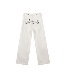 LETTERING CHINO PANTS - WHITE