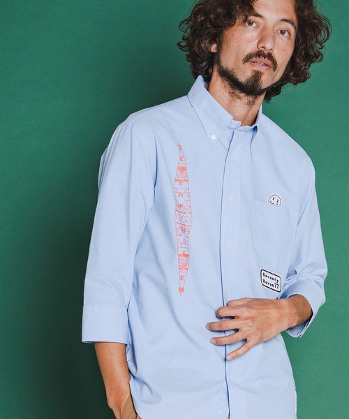 seventy seven(セブンティセブン)の「ms6373-OX button-down half-S shirt (26S) シャツ(7726S300)(シャツ/ブラウス・メンズ・ホワイト/ブラック/ブルー・XL/L/M/S)」の9枚目の写真