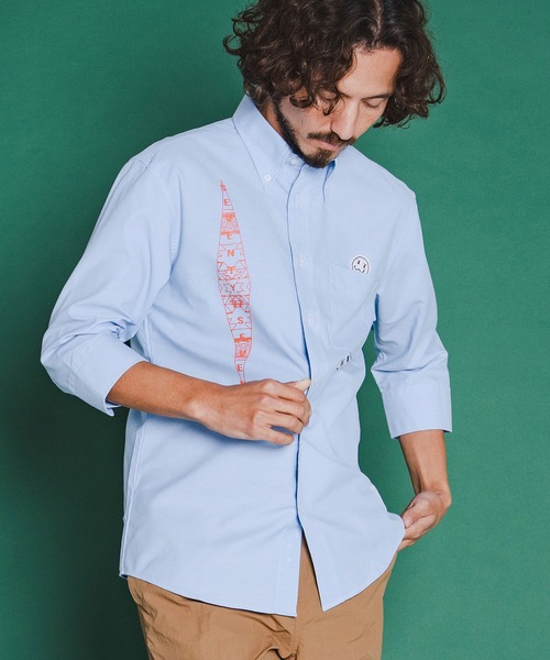 seventy seven(セブンティセブン)の「ms6373-OX button-down half-S shirt (26S) シャツ(7726S300)(シャツ/ブラウス・メンズ・ホワイト/ブラック/ブルー・XL/L/M/S)」の11枚目の写真