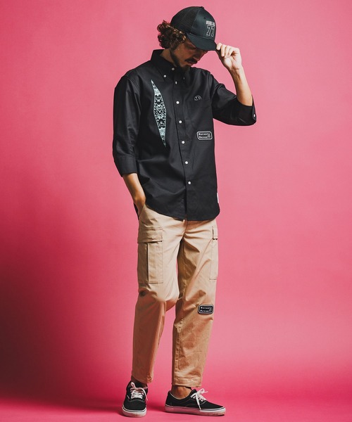 seventy seven(セブンティセブン)の「ms6373-OX button-down half-S shirt (26S) シャツ(7726S300)(シャツ/ブラウス・メンズ・ホワイト/ブラック/ブルー・XL/L/M/S)」の18枚目の写真