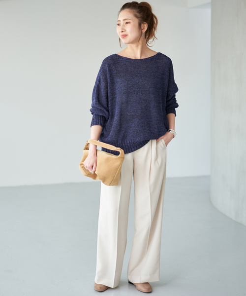 Spick&Span ペーパーヤーン2WAYルーズプルオーバー Spick＆Span（スピック アンド スパン） ニット セーター 「WEB限定