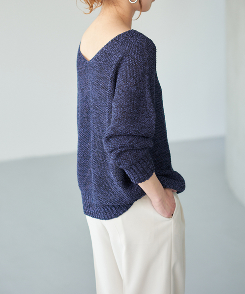 WEB限定カラー有り / 追加》ペーパーヤーン2WAYルーズプルオーバー