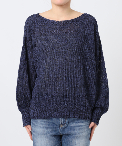 Spick & Span（スピックアンドスパン）の「《WEB限定カラー有り / 追加》ペーパーヤーン2WAYルーズプルオーバー（ニット/セーター・レディース・マルチ/アイボリー/ピンク/ネイビー・FREE）」の7枚目の写真