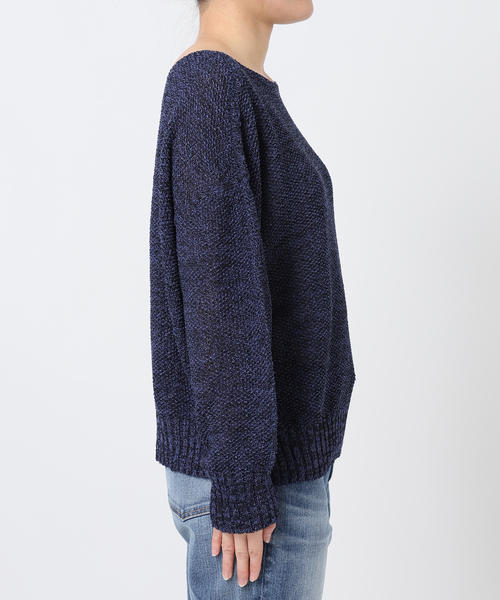 Spick & Span（スピックアンドスパン）の「《WEB限定カラー有り / 追加》ペーパーヤーン2WAYルーズプルオーバー（ニット/セーター・レディース・マルチ/アイボリー/ピンク/ネイビー・FREE）」の10枚目の写真