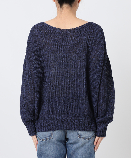 Spick & Span（スピックアンドスパン）の「《WEB限定カラー有り / 追加》ペーパーヤーン2WAYルーズプルオーバー（ニット/セーター・レディース・マルチ/アイボリー/ピンク/ネイビー・FREE）」の14枚目の写真