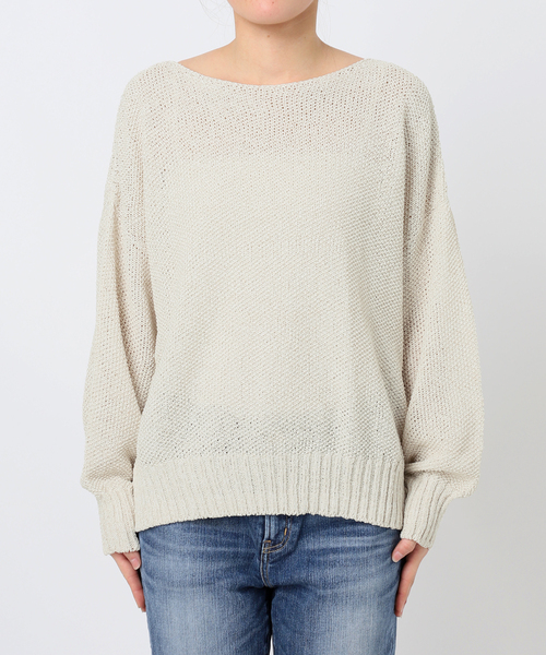 Spick & Span（スピックアンドスパン）の「《WEB限定カラー有り / 追加》ペーパーヤーン2WAYルーズプルオーバー（ニット/セーター・レディース・マルチ/アイボリー/ピンク/ネイビー・FREE）」の15枚目の写真